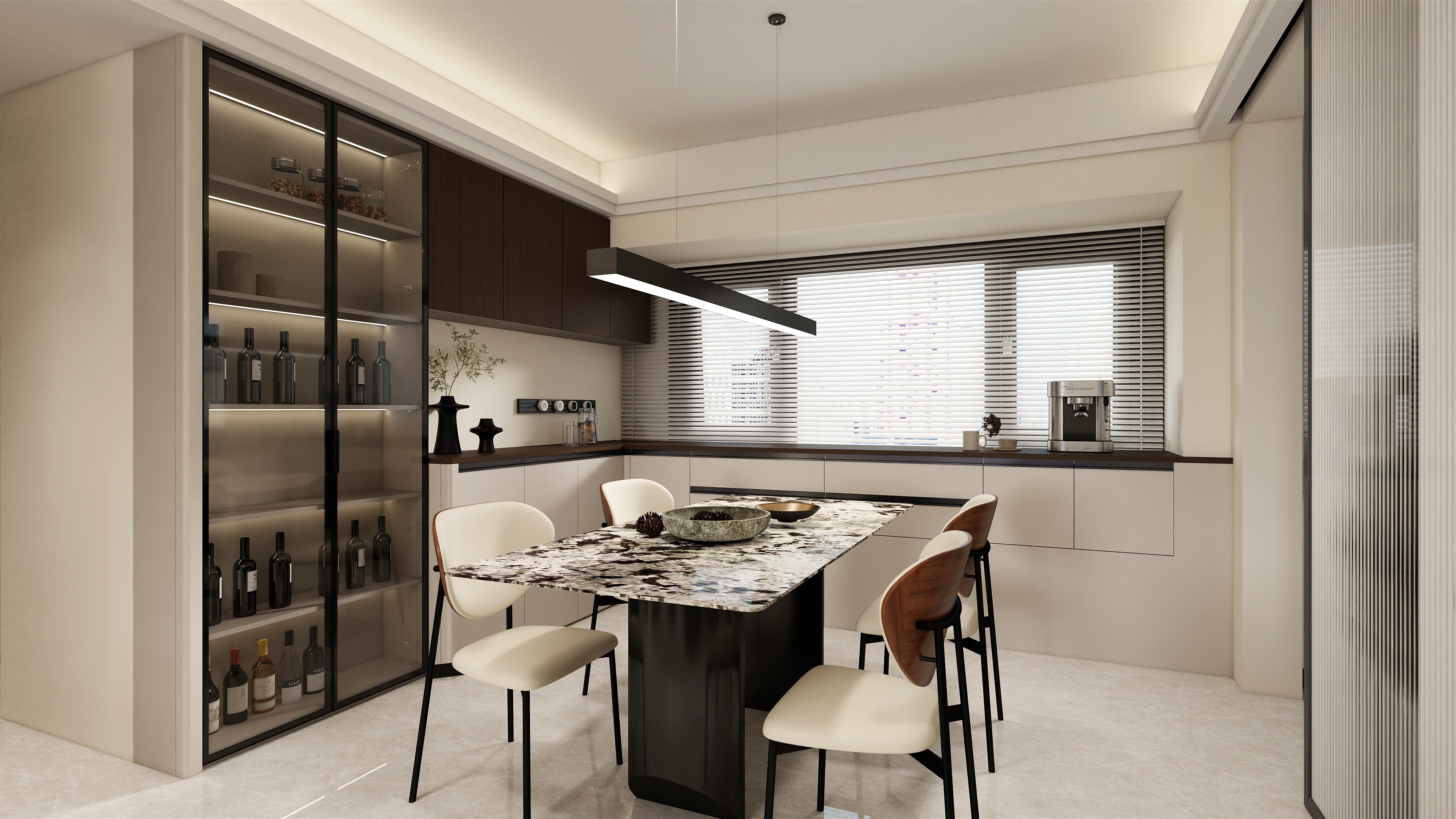 巨幕客厅+双人书房，这个116㎡的意式极简家格调十足！